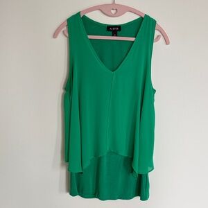 A. Byer Vibrant Green Layered Blouse